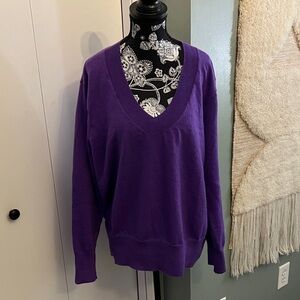 a new day Rich Purple V-Neck Sweater